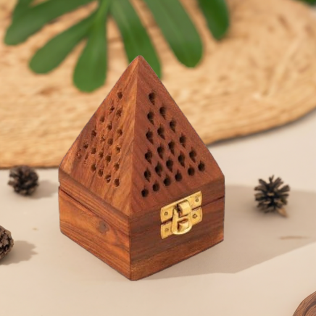 Amreeya Wooden Incense Stick & Dhoop Batti Stand Holder with ash Catcher