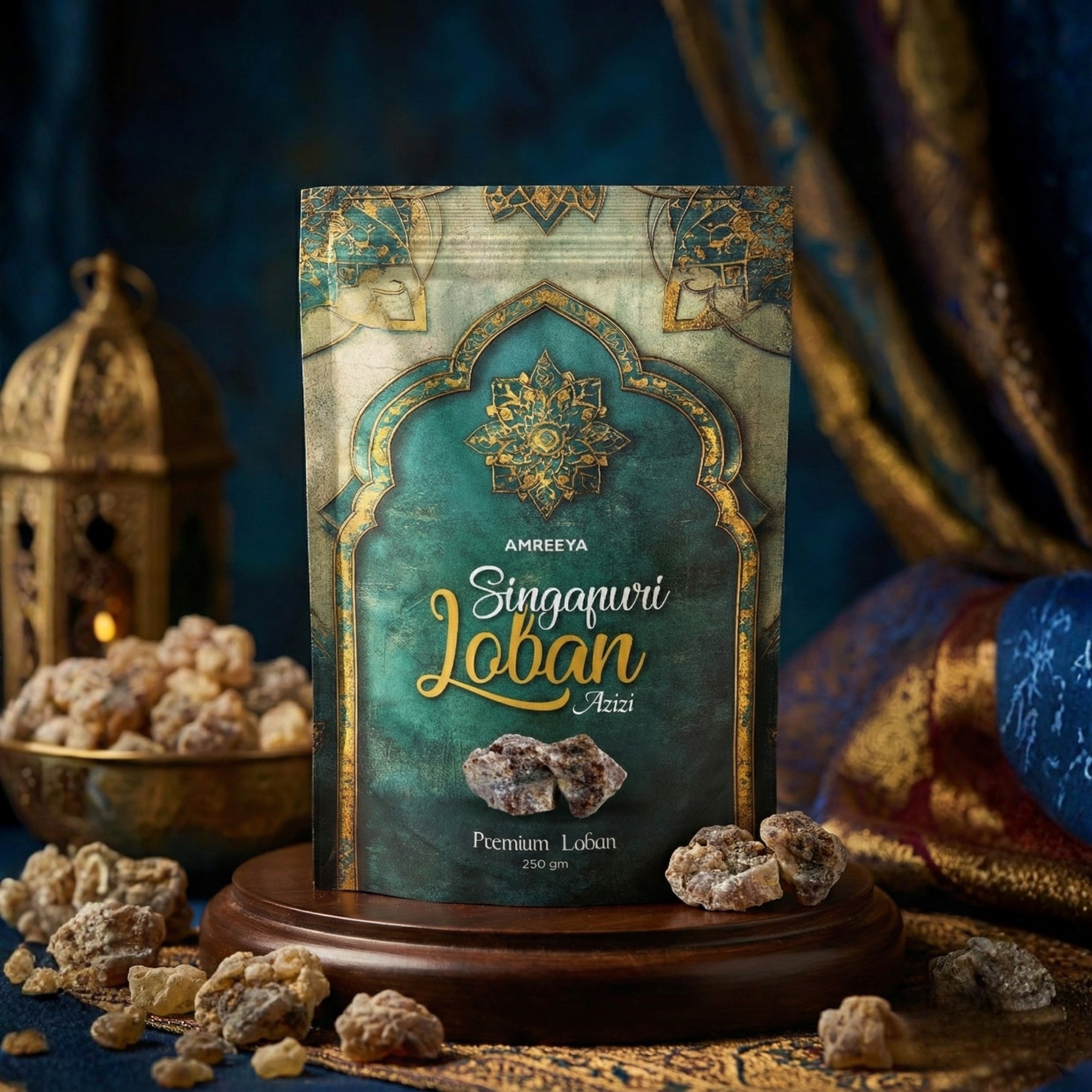 Amreeya Singapuri Loban Azizi – Premium Natural Resin for Purification & Aromatic Rituals (250gm)