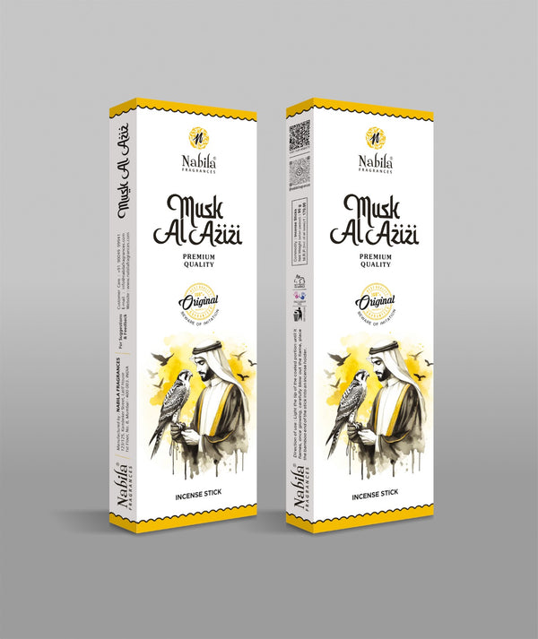 Nabila Musk Al Azizi Fine Fragrance Incense Sticks - 90 Grm.