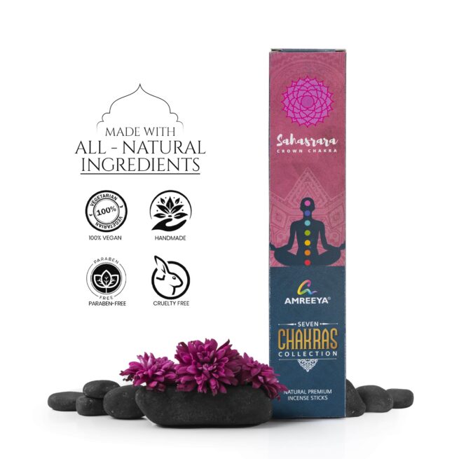 Amreeya Seven Chakras Collection Incense Sticks + Vedic Premium Incense Sticks - Pack Of 8