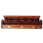 Amreeya Sheesham Wooden and Brass Agarbati Holder, Dhoop Agarbatti Stick Wodden Box Holder Stand